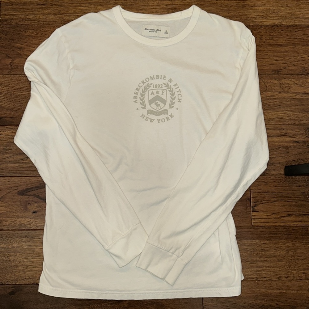 Men’s Abercrombie & Fitch White Long Sleeve Shirt, XL, NWOT